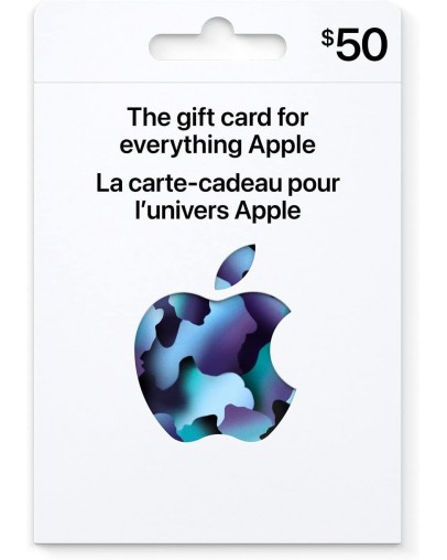 Apple iTunes darilni bon za 50 USD (brez kartončka)