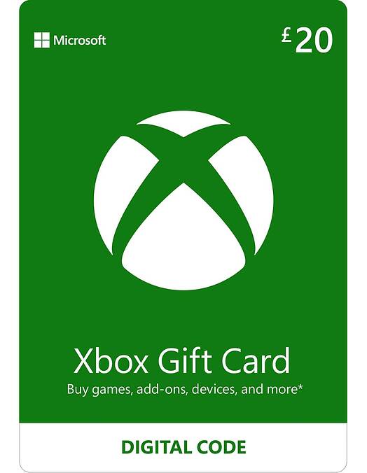 Microsoft darilna kartica za 20 GBP za Xbox in računalnik - koda na papirju