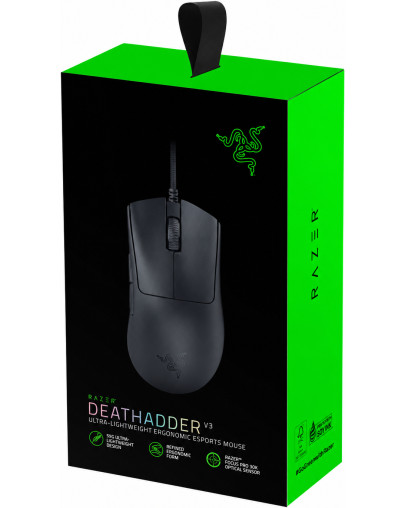 Razer DeathAdder V3 gaming miška črne barve