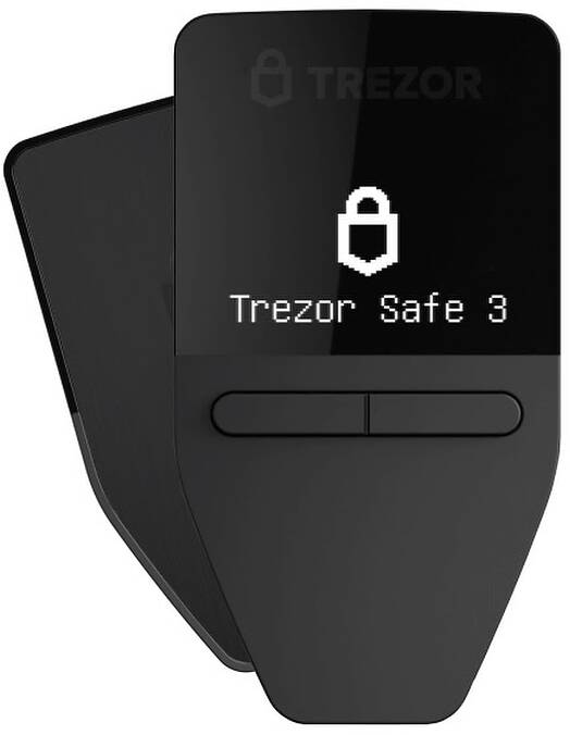Trezor Safe 3 črna strojna denarnica za Bitcoin in druge kriptovalute