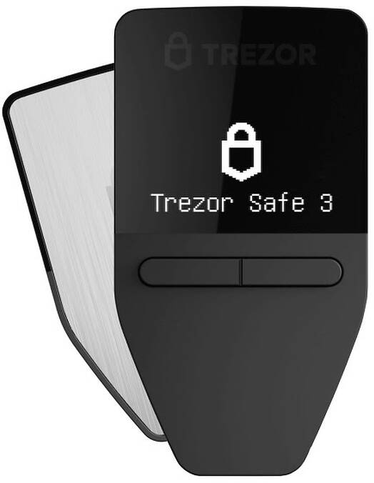 Trezor Safe 3 srebrna strojna denarnica za Bitcoin in druge kriptovalute