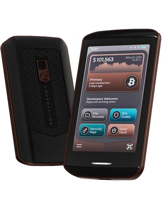 Foundation Devices Passport Prime črna strojna denarnica za Bitcoin