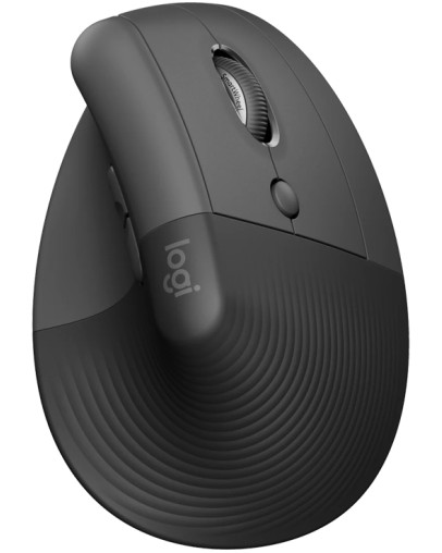 Logitech Lift Vertical for Business grafitna brezžična ergonomska miška