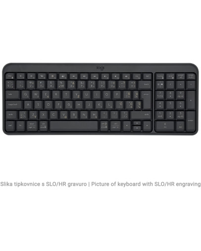 Logitech K250 Bluetooth brezžična tipkovnica s slovenskimi tipkami