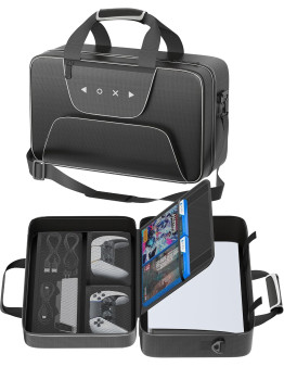 Prenosni kovček črne barve za Sony PS5 PRO & PS5 Slim & PS5 BluRay