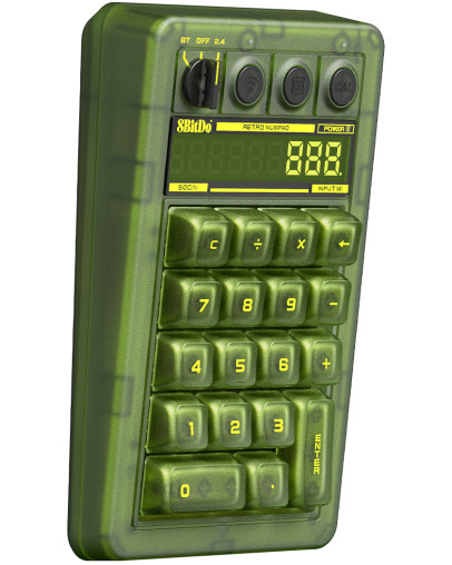 8BitDo Retro 18 Xbox Edition brezžična mehanska numerična tipkovnica zelene barve za PC in mobilne telefone