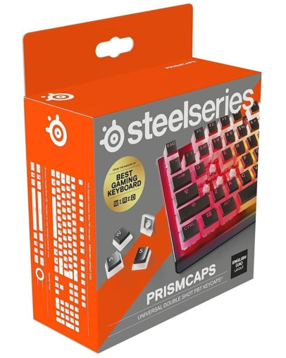 SteelSeries PrismCaps komplet kapic za tipke črne barve za mehanske tipkovnice z UK postavitvijo