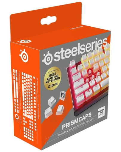 SteelSeries PrismCaps komplet kapic za tipke bele barve za mehanske tipkovnice z UK postavitvijo