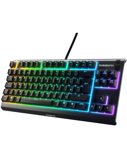 SteelSeries Apex 3 TKL žična RGB igralna tipkovnica črne barve z UK postavitvijo QWERTY