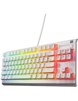 SteelSeries Apex 3 TKL žična RGB igralna tipkovnica bele barve z US postavitvijo QWERTY