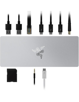 Razer Thunderbolt 4 Dock Mercury priključna postaja bele barve