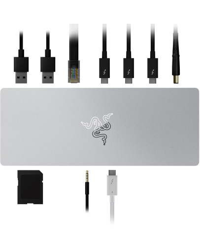 Razer Thunderbolt 4 Dock Mercury priključna postaja bele barve