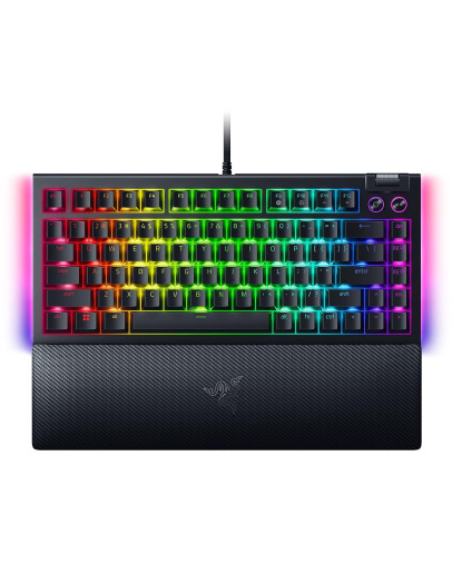 Razer BlackWidow V4 75% US žična tipkovnica črne barve z oranžnimi stikali