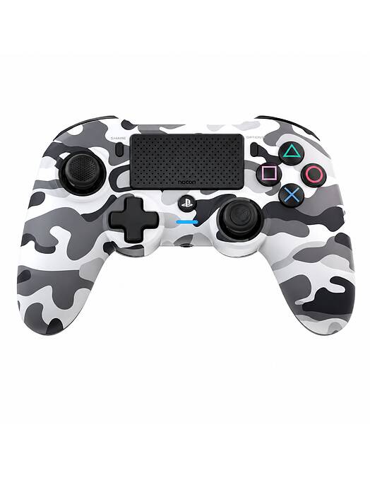 Obnovljen Nacon Asymmetric sivo-kamuflažen brezžični kontroler za PS4 + 2 leti garancije