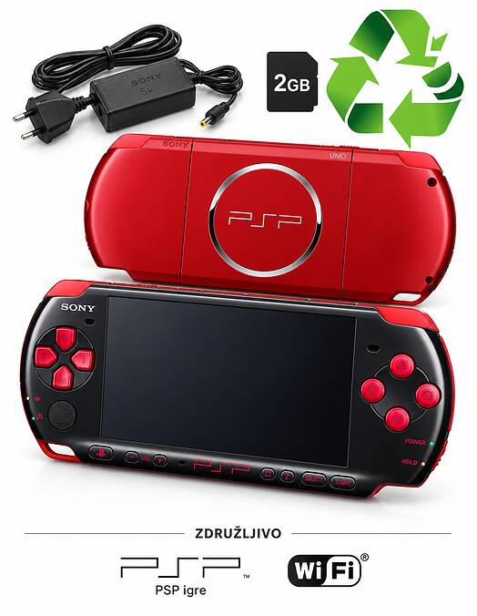 Obnovljen Sony PSP 2000 God of War Limited Edition s 4GB kartico + 2 leti garancije