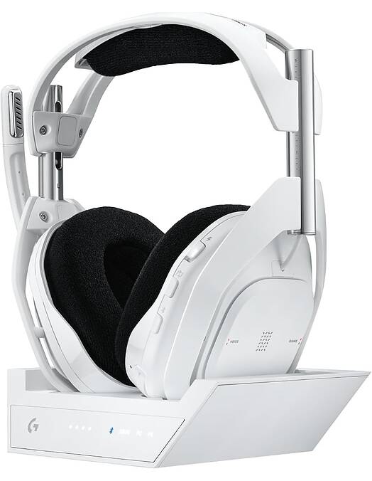Logitech G Astro A50 X Lightspeed brezžične slušalke z bazno postajo bele barve za PC & igralne konzole