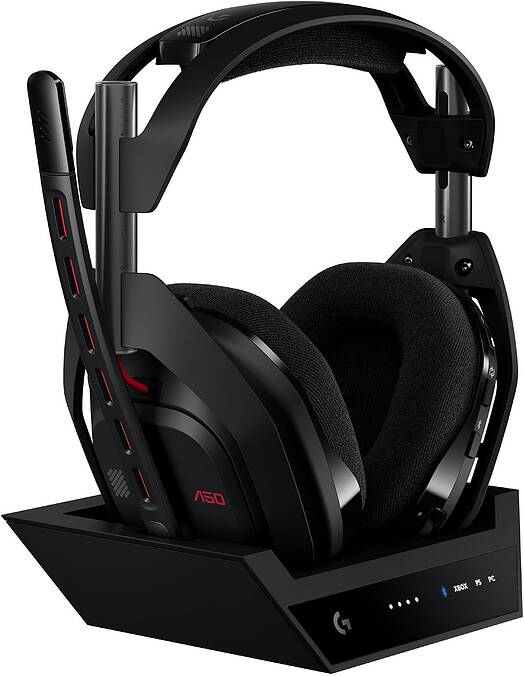 Logitech G Astro A50 Lightspeed brezžične slušalke z bazno postajo črne barve za PC & igralne konzole