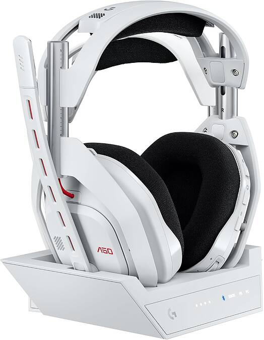 Logitech G Astro A50 Lightspeed brezžične slušalke z bazno postajo bele barve za PC & igralne konzole