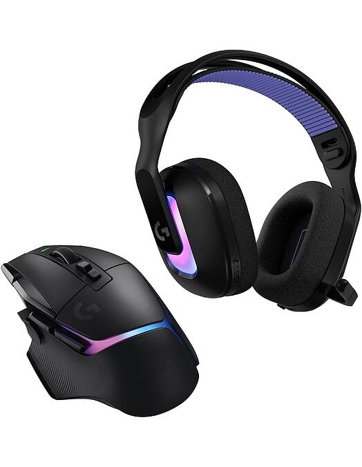 Logitech G brezžični komplet slušalk G522 Lightspeed in igralne miške G502 X Plus črne barve