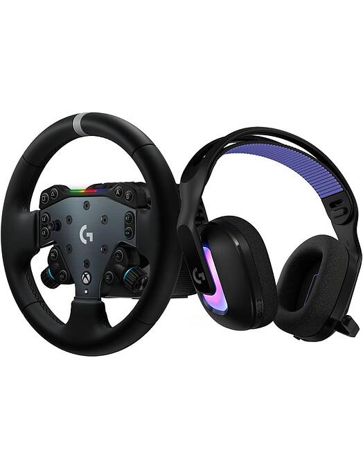 Logitech G RS50 sistem in brezžične igralne slušalke G522 Lightspeed bele barve za Xbox & PC