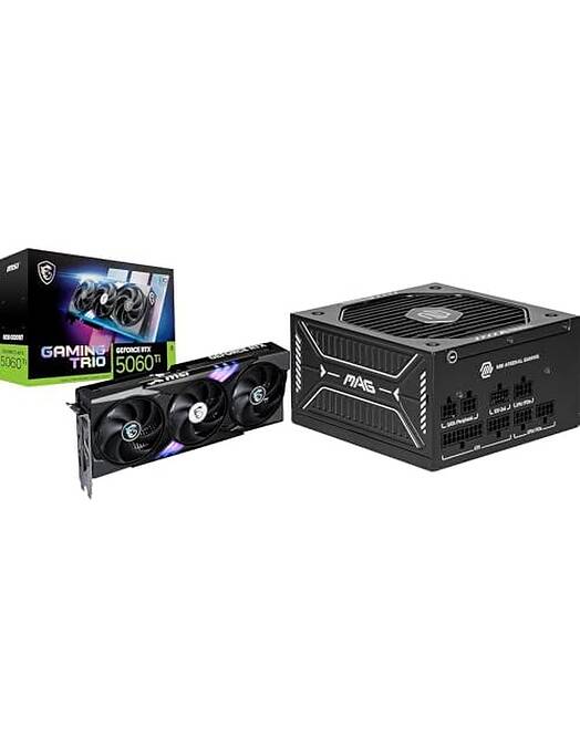 MSI komplet grafične kartice GeForce RTX 5060 Ti Gaming Trio OC 8GB GDDR7 in napajalnika MAG A650GLS 650W 80+ Gold
