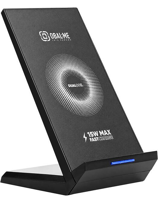 Obal Me StandCharger brezžično polnilno stojalo 15W črne barve