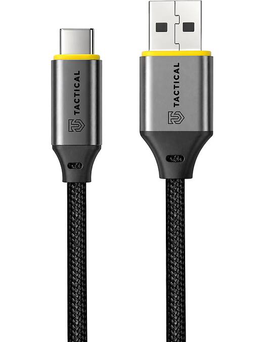 Tactical Fast Rope Aramid 2.0 pleten USB-A v USB-C kabel 15W črne barve dolžine 30cm