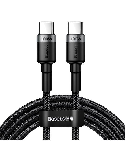Baseus Cafule Flash pleten USB-C v USB-C kabel 100W sivo-črne barve dolžine 2m