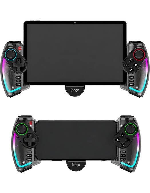 iPega raztegljiv brezžični Bluetooth mobilni igralni plošček z RGB osvetlitvijo črne barve za PC & PS3 & Switch & mobilne telefone