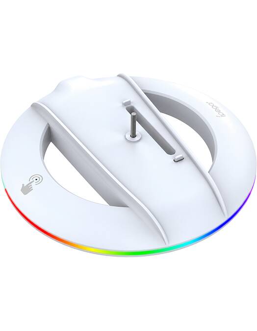 PlayStation 5 pokončno stojalo z RGB osvetlitvijo bele barve za PS5 Slim & PS5 Pro iPega