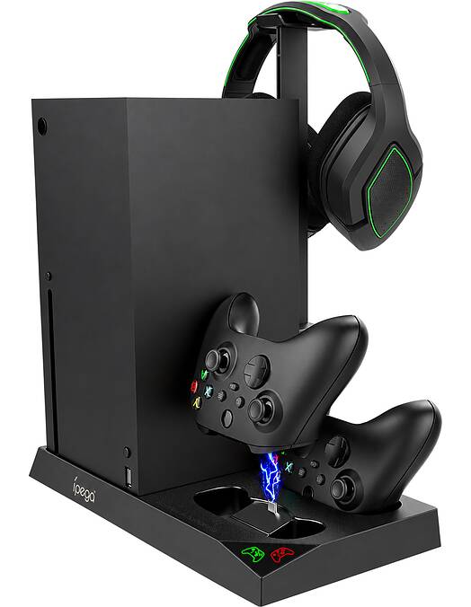 Xbox Series X večnamensko polnilno stojalo s hlajenjem in 2 baterijama za kontroler črne barve iPega
