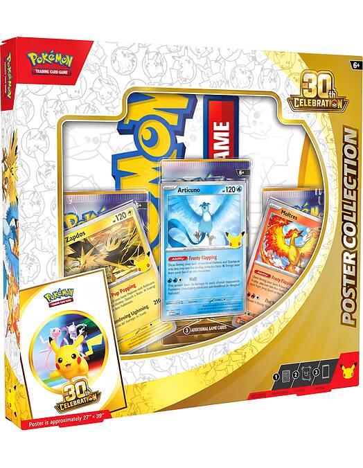 Pokemon TCG 30th Celebration Poster Collection komplet igralnih kart s plakatom