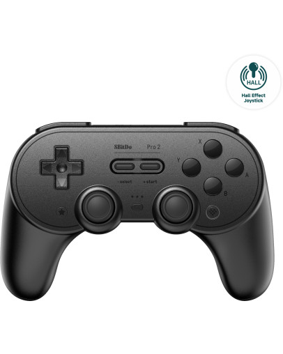 8BitDo Pro 2 brezžični igralni plošček s Hall Effect palicami črne barve
