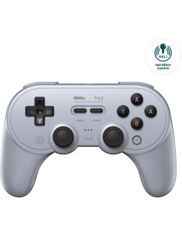 8BitDo Pro 2 brezžični igralni plošček s Hall Effect palicami sive barve