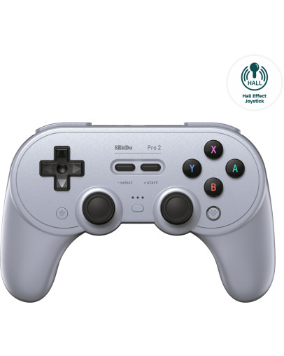 8BitDo Pro 2 brezžični igralni plošček s Hall Effect palicami sive barve