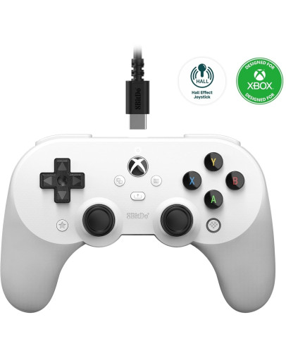 8BitDo Pro 2 žični igralni plošček za Xbox bele barve