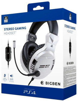 BigBen gaming žične slušalke v3 bele barve PS4 & PS5