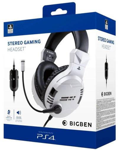 BigBen gaming žične slušalke v3 bele barve PS4 & PS5