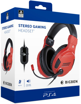 BigBen gaming žične slušalke v3 rdeče barve PS4 & PS5