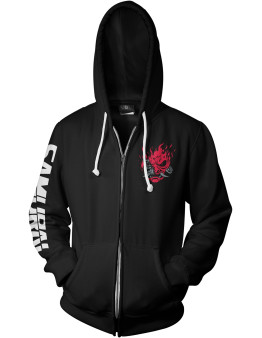 Cyberpunk 2077 Biggest Fan črna jopa s kapuco in zadrgo M velikosti Jinx