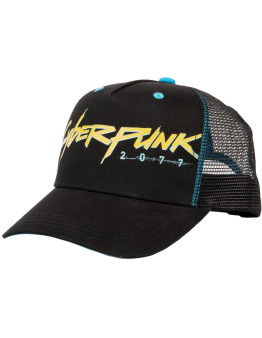 Cyberpunk 2077 Cyberpunker Trucker črno-modra kapa s šiltom Jinx