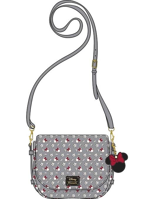 Disney Minnie sivo pikčasta torbica za čez ramo Loungefly