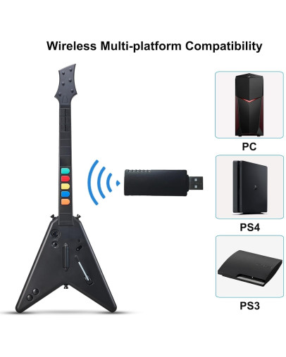Doyo brezžična kitara črne barve za PS4 & PS3 & PC