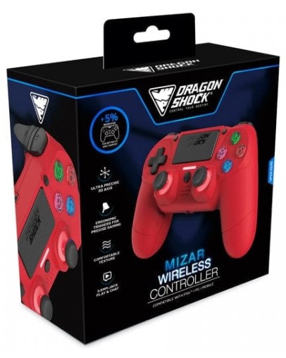 DragonShock Mizar rdeč brezžični kontroler za PS4 & PC & mobilne naprave