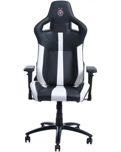 Gaming stol Spawn Partizan edition črno-bele barve