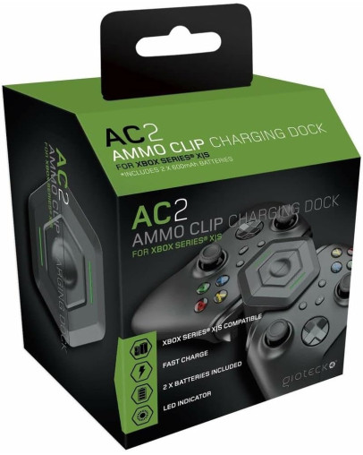 Gioteck AC-2 Ammo Clip polnilna postaja z 2600mAh baterijami za Xbox Series X & S