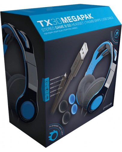 Gioteck TX-30 Megapack žične stereo slušalke modro-črne barve za PS4 & PS5 & Xbox One & Xbox Series