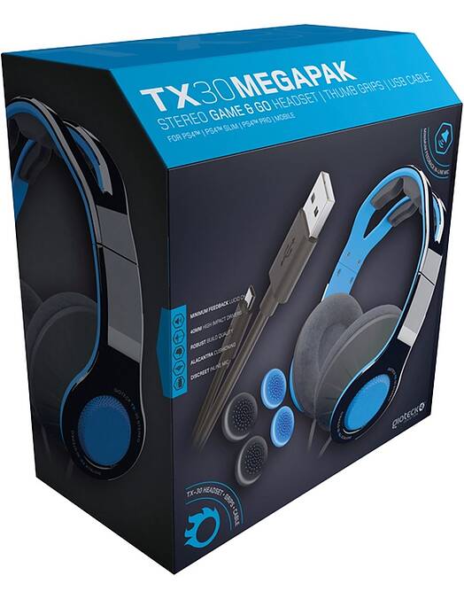 Gioteck TX-30 Megapack žične stereo slušalke modro-črne barve za PS4 & PS5 & Xbox One & Xbox Series