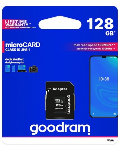 Goodram spominska kartica MicroSDXC 128GB (Nintendo Switch | 3DS | Wii | PSP | GSM)