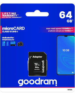 Goodram spominska kartica MicroSDXC 64GB za Nintendo Switch & 3DS & Wii & PSP & GSM